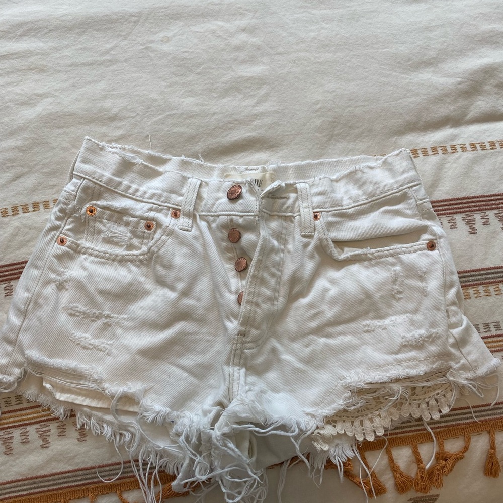 Free people white jean shorts